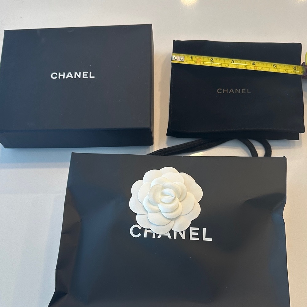 CHANEL Black with White ribbon empty box/ bag and wallet dust bag. Pls see phot